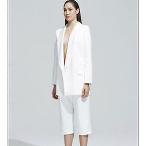 Blessed are the  Meek Blazer  Size 4 White Tuxedo Oversize Menswear‎